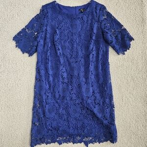 R&K Dress Royal Blue Sheath Short Sleeve Lace Crochet Womens 20W Wedding Guest